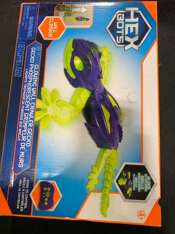 Photo 1 of HEX BOTS Glow-in-The-Dark Gecko, Rechargeable Remote Control Robot Kids Toys, Climbs up Walls for Prank Toys & Games, RC Robot for Boys & Girls Ages 4 & Up