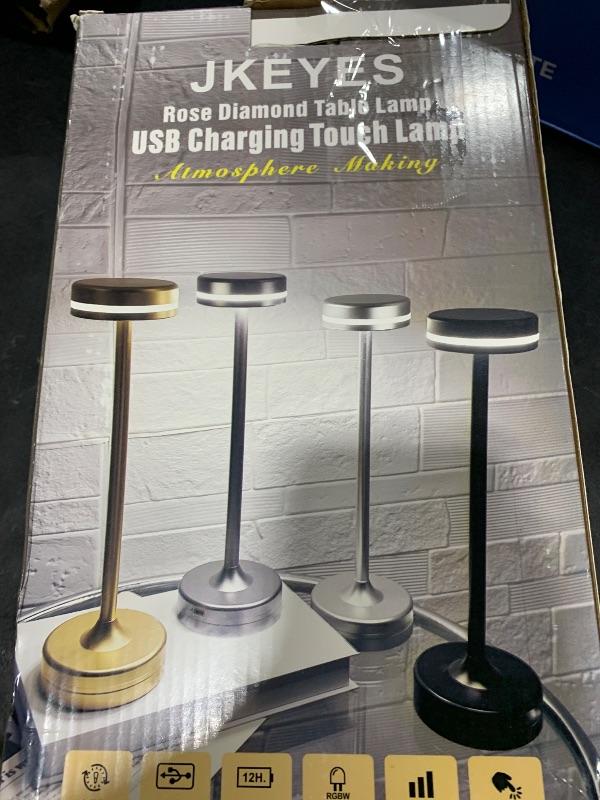 Photo 1 of 2PCS Cordless LED Rechargeable Table Touch Lamp,3 Color Stepless Dimming,Built-in 5000mAh Battery Table Light, Ambient Light for Restaurant Patio Office Dorm Terrace Outdoor Party Bar Cafe Desk(Black)
