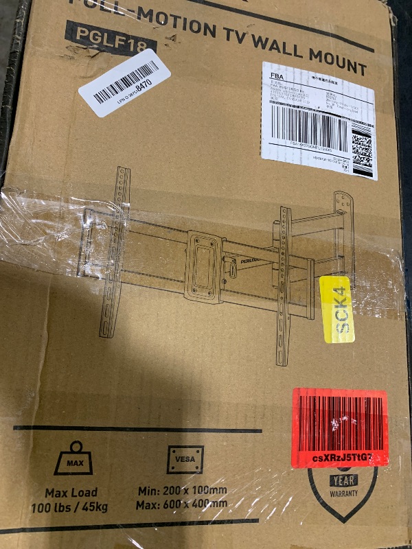 Photo 1 of Perlegear Corner TV Wall Mount Long Arm TV Mount Bracket for 32-75 Inch TVs-Full Motion TV Wall Mount with 32.37” Extension & Swivel Articulating Arm & Tilt, MAX VESA 600x400mm, Holds up to 100 lbs