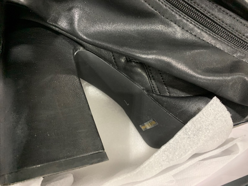 Photo 1 of Modatope Platform Boots for Women Knee High Black Chunky Heel Womens Tall Boots Side Zipper Rounded Toe Heeled Boots for Women Size 7