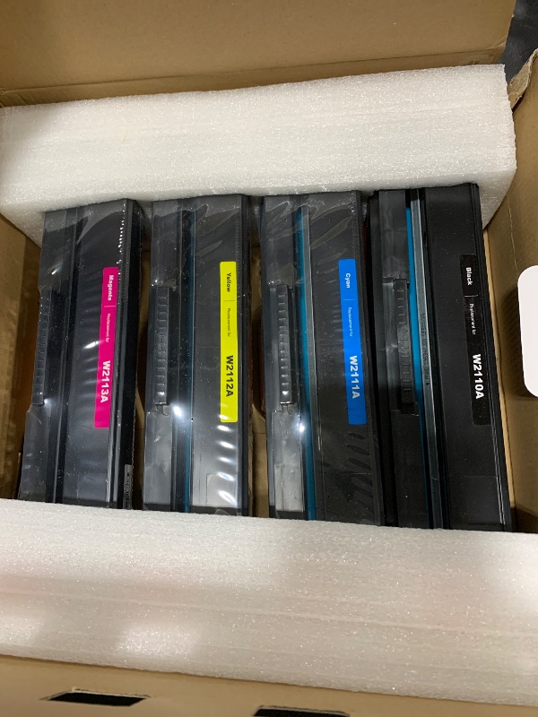 Photo 1 of 206A Toner Cartridges 4 Pack (with Chip) Compatible Replacement for HP 206A 206X for Color Laserjet Pro MFP M283fdw M283cdw M283fdn M282nw Pro M255dw M255nw M283 M255 Printer W2110A W2110X High Yield