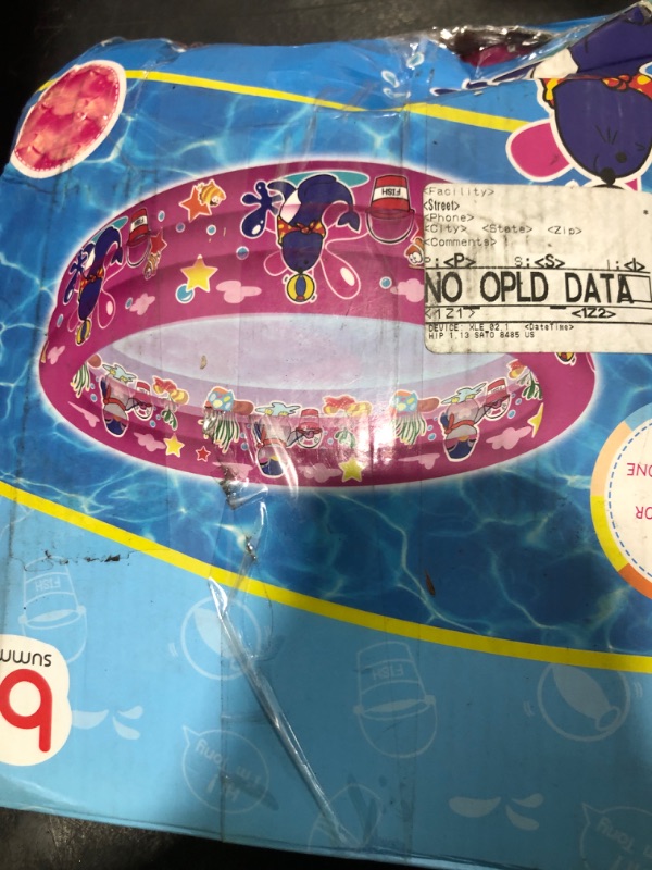 Photo 1 of Big Summer 3 Rings Kiddie Pool, 48”X12”, Kids Swimming Pool, Inflatable Baby Ball Pit Pool, Small Infant Pool (Pink)