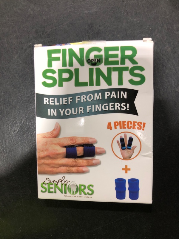 Photo 1 of Simply Seniors Trigger Finger Splint - Set of 1 Splint & 2 Sleeves - Pain & Arthritis Relief - Brace for Trigger, Mallet & Broken Finger - Index, Middle, Ring - Adjustable Support for Injury & Sprain