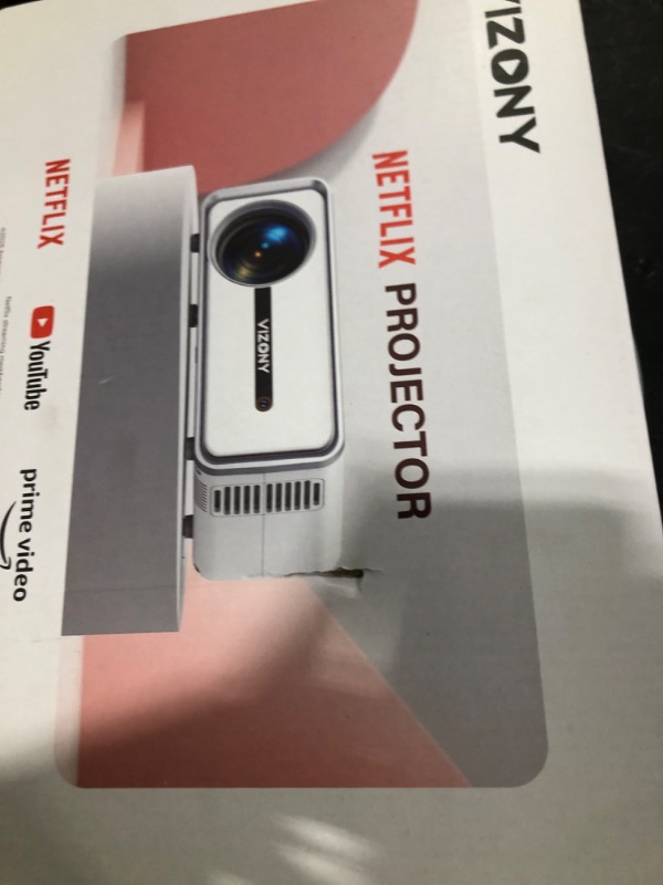 Photo 1 of [Netflix Licensed/Dolby Audio] Smart Projector with WiFi and Bluetooth, VIZONY Native 1080P Projector with Apps Built in Netflix, Youtube, Hulu, Disney+, Portable Mini Projector for Indoor/Outdoor