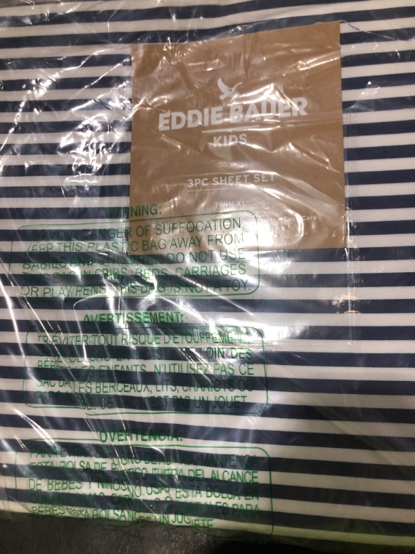 Photo 1 of Eddie Bauer Kids - Twin XL Sheets, Stain-Resistant Toddler Bedding with Matching Sham(s), Super Soft, Ideal Boy Room Essentials (Vivid Stripe Blue, Twin XL)