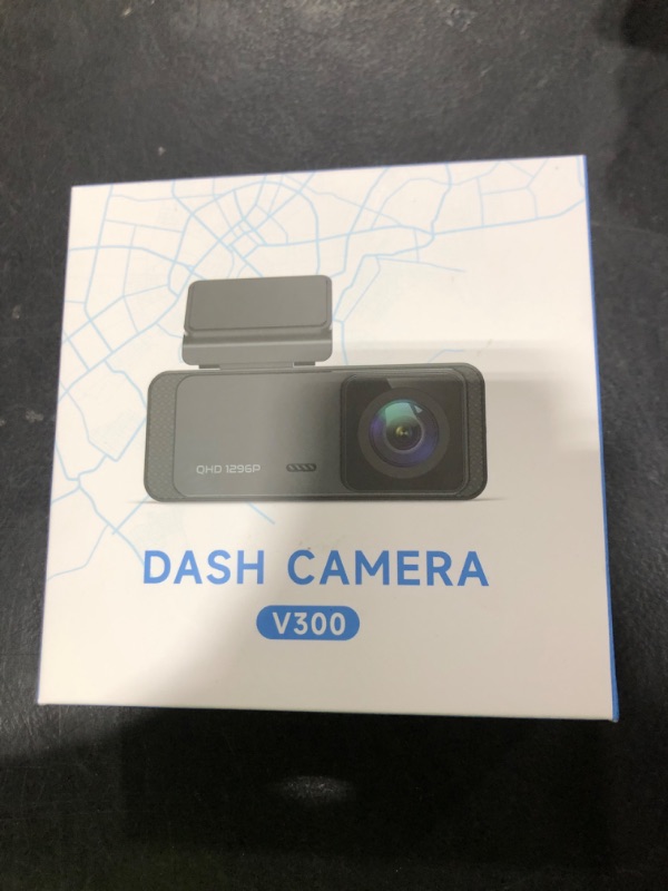 Photo 1 of Dash Cam 1296P Front Dashcam, V300 WiFi Dash Camera for Cars with App, Night Vision, Mini Hidden Single Car Camera, Loop Recording, 24H Parking Mode, Support 256GB Max, Black