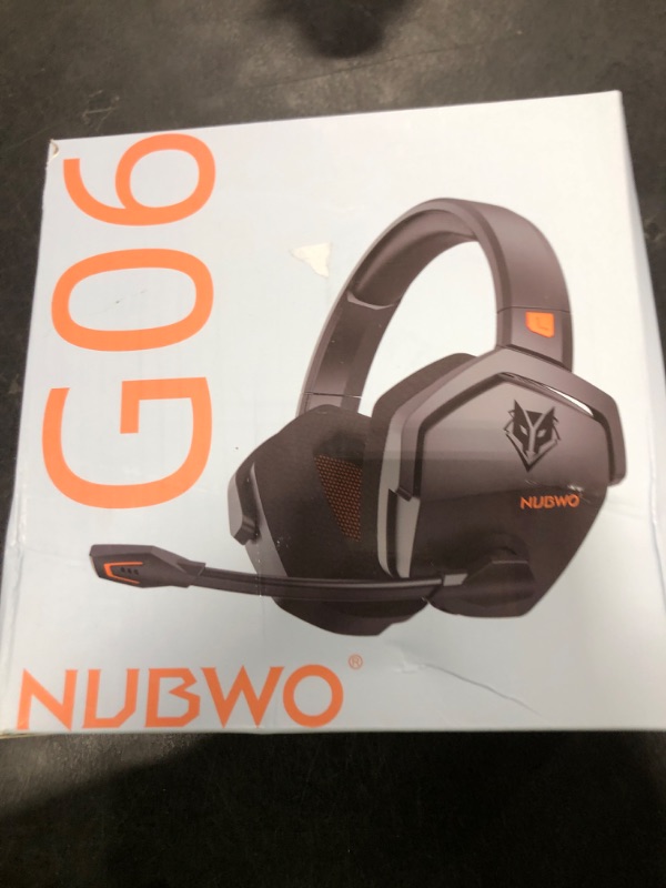 Photo 1 of NUBWO Wireless Gaming Headset with Mic for Ps5 Ps4 PC, Zero Interference, 100-Hour Battery All-Day Play, 23ms Sync? for Fortnite & Call of Duty/FPS Gamers, Triple Mode All Devices Compatible - Orange