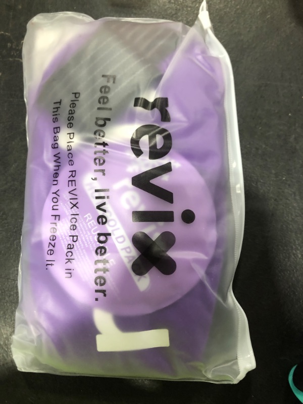 Photo 1 of REVIX Reusable Hot and Cold Gel Ice Packs for Injuries with Cloth Cover, 5-Piece Cold Packs with Adjustable Strap for Kids Boo Boo, Sports, Breastfeeding, Wisdom Teeth, Purple