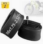 Photo 1 of Semfri 2Pcs 16Inch Bicycle Inner Tubes,16x1.75/2.125, 32mm AV Valve, Wear-Resistant for Mountain/Road Folding Bikes (Fits Outer Tires >1.75 Wide)
