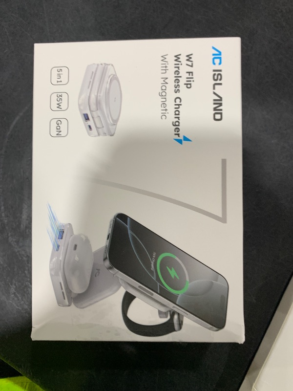Photo 1 of 5-in-1 Wireless Charger for MagSafe, AC ISLAND Portable Travel Charging Station, 15W Max Fast Foldable Magnetic Stand, Evolved for iPhone 17/16/15/14/13 Series, Apple Watch, AirPods (with 35W Adapter)