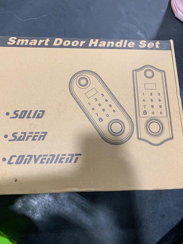 Photo 1 of Smart Keyless Entry Door Lock with Handle – Bluetooth Front Door Deadbolt with Fingerprint, App & Keypad Control, Alexa Compatible, Matte Black