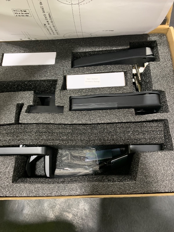 Photo 1 of Smart Keyless Entry Door Lock with Handle – Bluetooth Front Door Deadbolt with Fingerprint, App & Keypad Control, Alexa Compatible, Matte Black