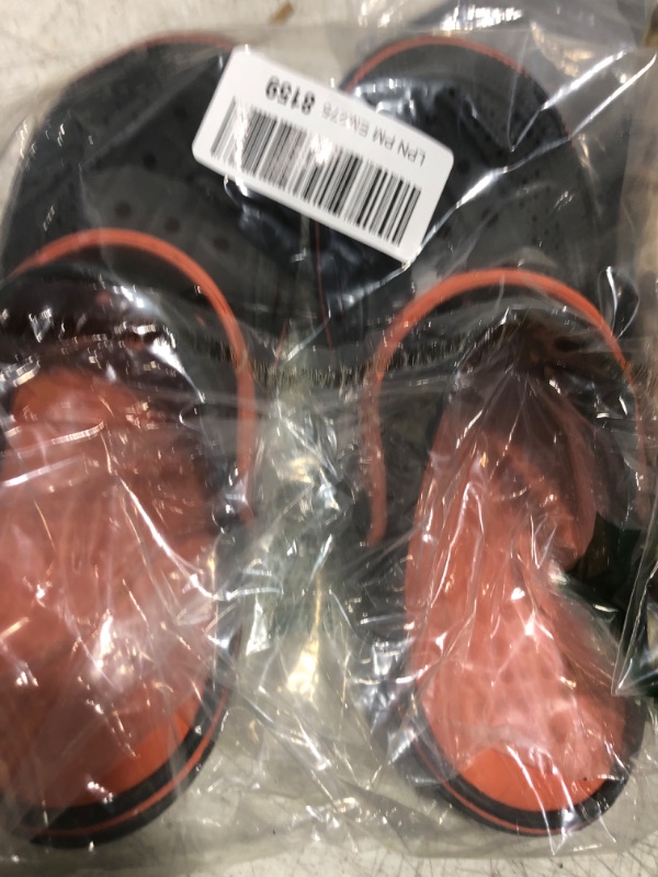 Photo 1 of ChayChax Men's and Women's Arch Support Clogs Garden Shoes Slip-on Outdoor Beach Slippers with Removable Cushion Footbed, Grey Orange, 9.5-10.5 Women/8-9 Men