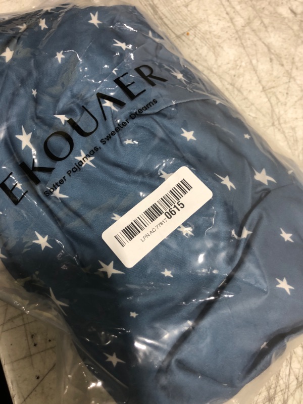 Photo 1 of Samring Women's Nightgown Short Sleeve Sleep Nightshirt Breastfeeding Loungewear Button Down Pajama Dress Lake Blue Stars M