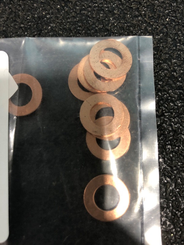 Photo 1 of X AUTOHAUX 10pcs 8mm Inner Dia Copper Washers Flat Sealing Gaskets Ring for Car