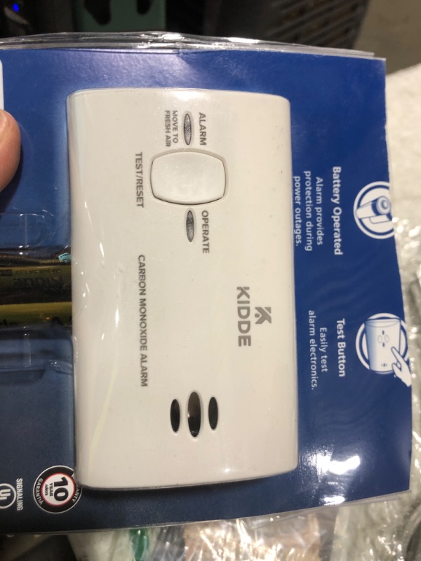 Photo 1 of Kidde Carbon Monoxide Detector, Battery Powered CO Alarm with LEDs, Test-Reset Button, Low Battery Indicator, Portable