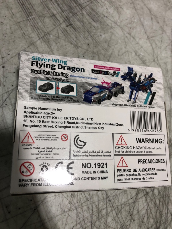 Photo 1 of Intoypad Collision Transforming Dinosaur Car Toy, 2 Magnetic Cars Transform into Dinosaur Toys for Kids Toddler Fun Deformation Robot Dino Car Christmas Birthday Gift Toys for Boys Girls(Blue Dragon)