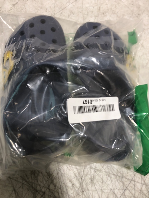 Photo 1 of FolHaoth Little Kids Clogs Cute Cartoon Boys Girls Garden Clogs Toddlers Non-Slip Breathable Slides Sandals Children Lightweight Slip-on Beach Pool Shower Slippers Deepblue