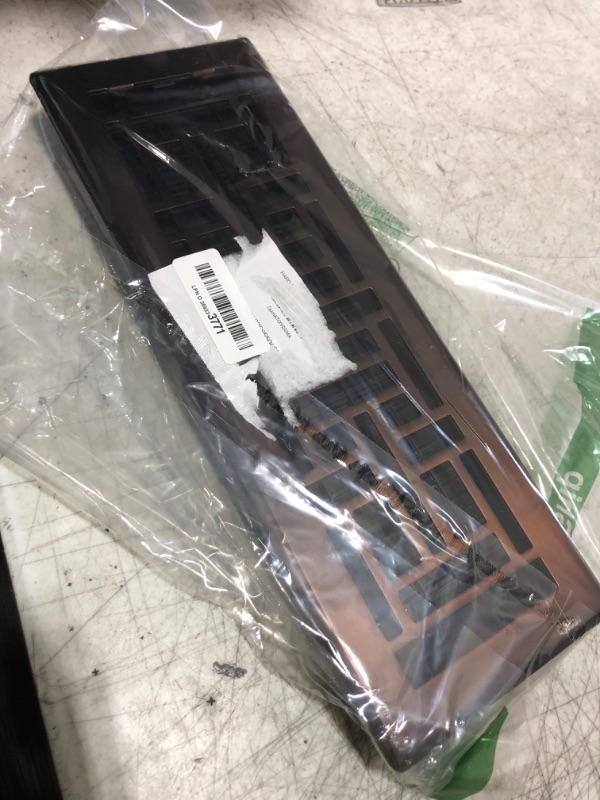 Photo 1 of Decor Grates AJH414-RB Oriental Floor Register, 4x14 Inches, Rubbed Bronze Finish