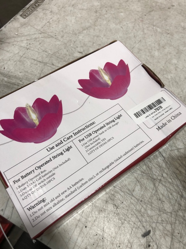 Photo 1 of Diwali Lotus LED Diyas String-Lights - USB Powered Waterproof Diwali Diya Lights for Pooja Item Indian Home Office Mandir Puja Decor - Includes 5 Stickers (11.1ft)