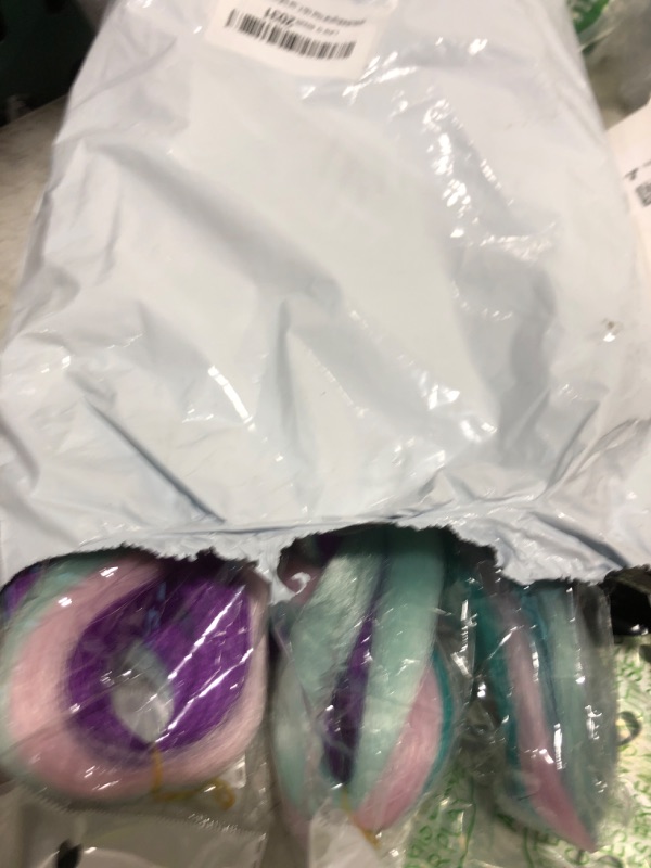 Photo 1 of Jumbo Braiding Hair Fiber Mix Four Silky Colorful Twist Braiding Hair 3pcs Rainbow Colors Extensions Synthetic Hair Blue-Light Purple-Pink Synthetic Fiber Soft Healthy (24 Inch 3pcs)