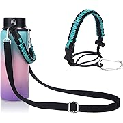 Photo 1 of Wongeto Paracord Handle with Adjustable Shoulder Strap for Wide Mouth Water Bottles 12oz, 18oz, 24oz, 32oz and 40oz - Durable Carrier, Paracord Carrier Strap Cord with Safety Ring
