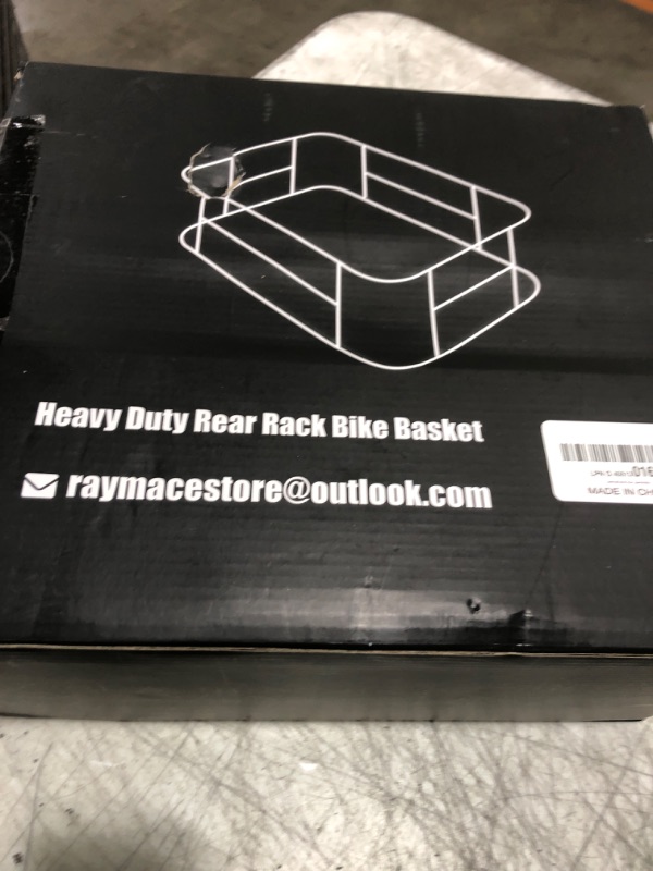Photo 1 of RAYMACE Rear Rack Bike Basket with Cargo Net and Liner Large Bicycle Basket Perfect Mount for Electric Bike