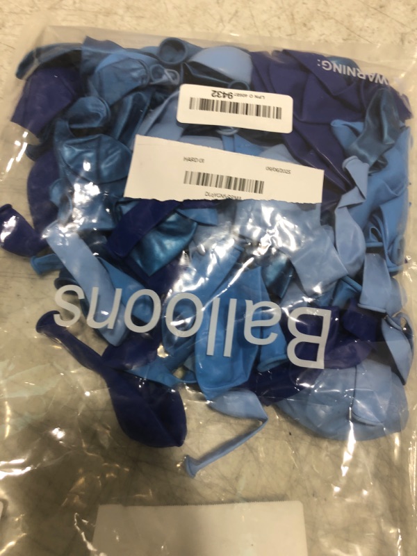 Photo 1 of NISOCY 124Pcs Blue Balloons Garland Arch Kit, 18In 12In 10In 5In Baby Light Blue Royal Blue Metallic Blue Balloons for Baby Shower Birthday Baseball Nautical 4th of July Independence Party Decorations