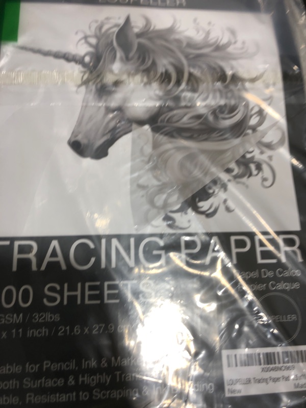 Photo 1 of LOUPELLER Vellum Tracing Paper for Drawing 8.5”x11-100 Sheets of Tracing Paper Pad, 50gsm Artistic, Transparent Paper for Trace Images, Sketch, Drawing