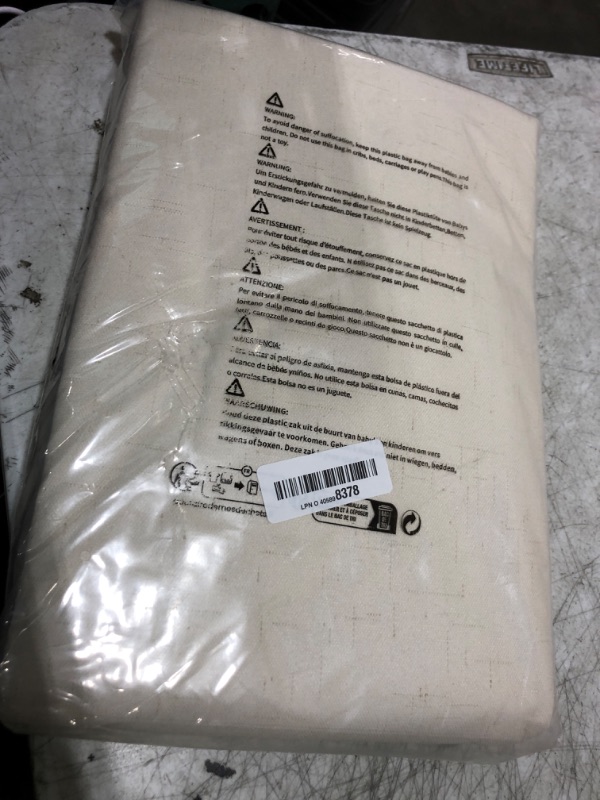 Photo 1 of H.VERSAILTEX Linen Blackout Curtains Durable Thick Textured Linen Look 100% Blackout Patio Door Curtain Anti Rust Grommet Extra Wide Sliding Door Curtain Panel, Bleached Sand, W100 x L96 inch