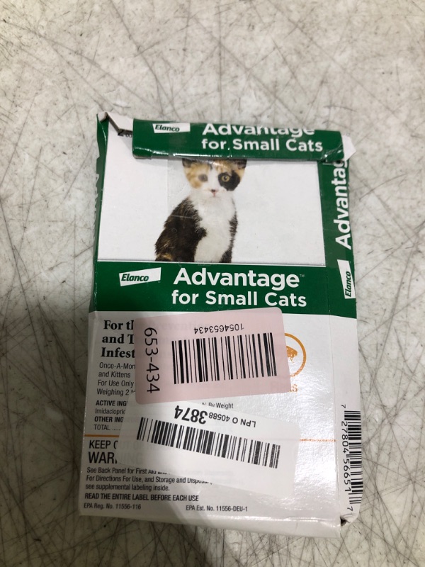 Photo 1 of Advantage Topical Cat Flea Treatment and Prevention for Small Cats 2-9 lbs. | Apply Flea Drops Monthly | 2 Treatments