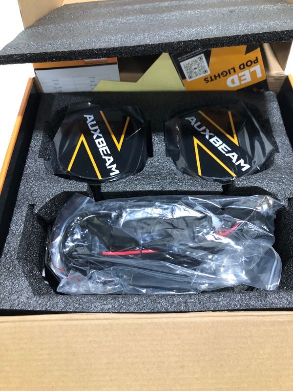 Photo 1 of Auxbeam V-Ultra Series 5" 172W Side Shooter Offroad Fog Lights, Amber DRL Function 3 Modes, 270 Degree Wider Range, 20400LM Round LED Pods Light Bar with Protective Covers, Pair