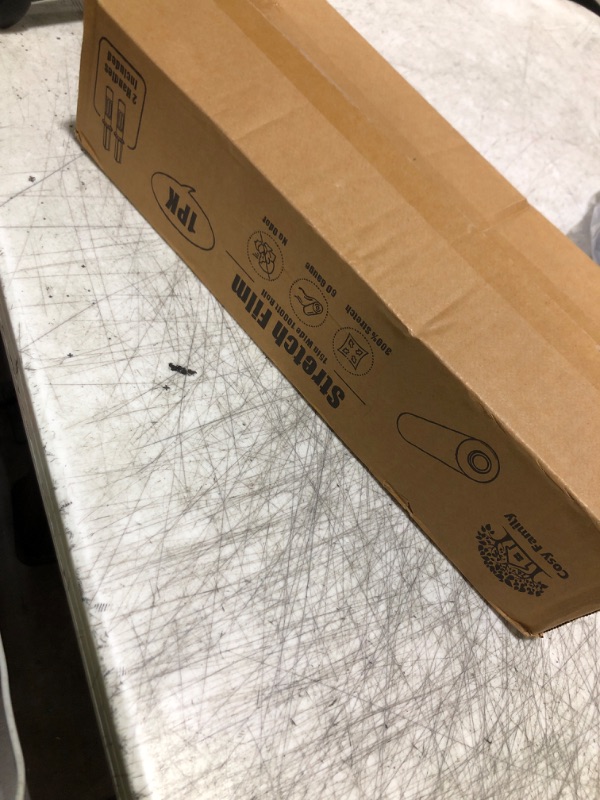 Photo 1 of Cosy Family Plastic Wrap Stretch Film Roll - 1000ft 60 Gauge Industrial Strength 15 inch Wide Clear Plastic Wrap Roll with Handles for Pallet Wrapping Shipping Moving - Clear, Pack of 1