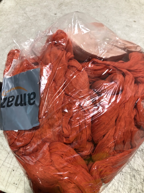 Photo 1 of 6 Pack 10FT Orange Cheesecloth Table Runner 35x120 Inch Gauze Rustic Boho Fall Table Runner Cheese Cloth for Wedding Decor Birthday Party Bridal Baby Shower Table Centerpiece Decoration