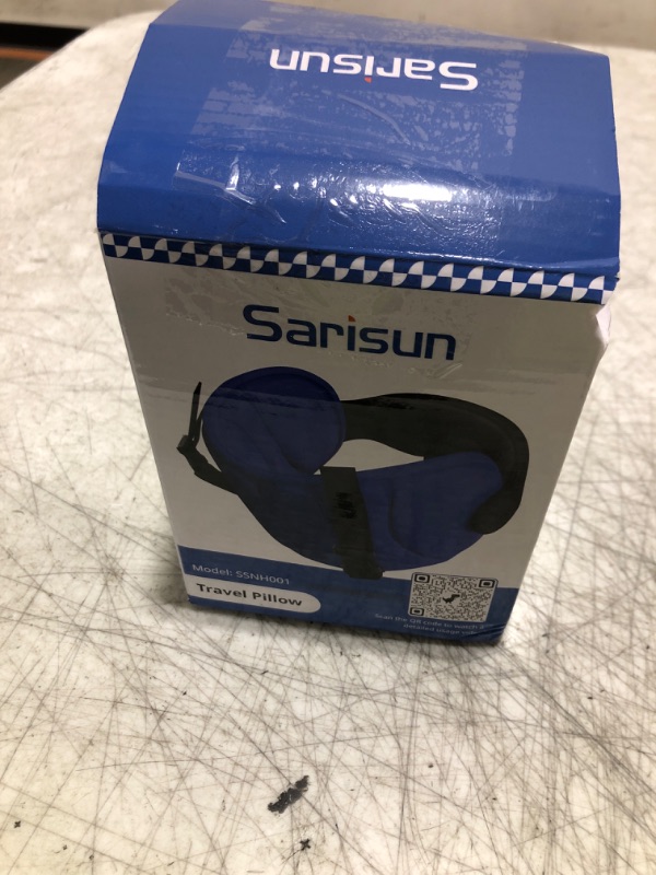 Photo 1 of SARISUN Travel Pillows for Airplanes, Airplane Pillow for Long Flight, Airplane Head Strap with Eye Mask for Sleep, Travel Neck Pillow for Car Road Trip, 360° Support Headrest, Stop Bobblehead, Black