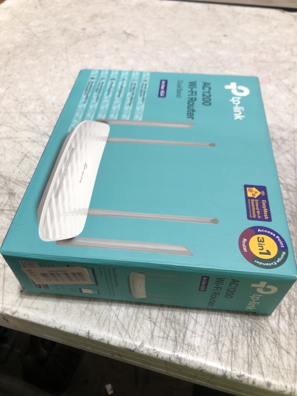 Photo 1 of TP-Link AC1200 WiFi Router (Archer A54) - Dual Band Wireless Internet Router, 4 x 10/100 Mbps Fast Ethernet Ports, EasyMesh Compatible, Support Guest WiFi, Access Point Mode, IPv6 & Parental Controls