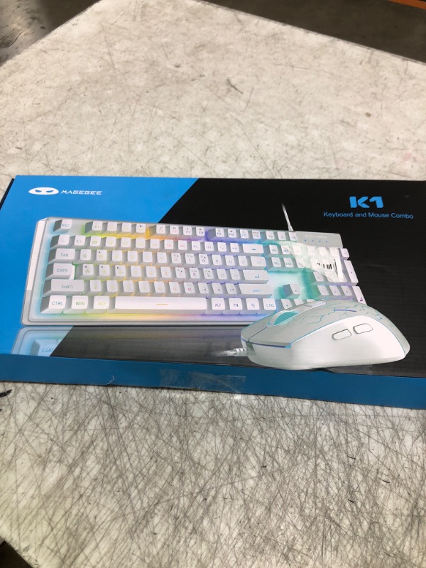Photo 1 of Gaming Keyboard and Mouse Combo, K1 RGB LED Backlit Wired Keyboard with 104 Key Computer PC Gaming Keyboard for PC/Laptop (Purple)
