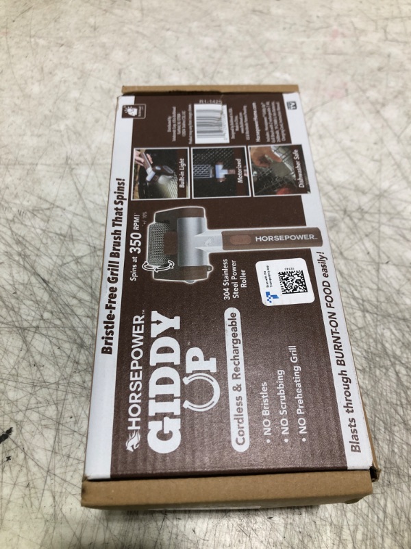 Photo 1 of HorsePower Giddy Up Grill Cleaner AS-SEEN-ON-TV! – Cordless, Rechargeable BBQ Tool with 350 RPM Stainless Roller, LED Light – Patents Pending – From BulbHead, a Family-Owned American Brand