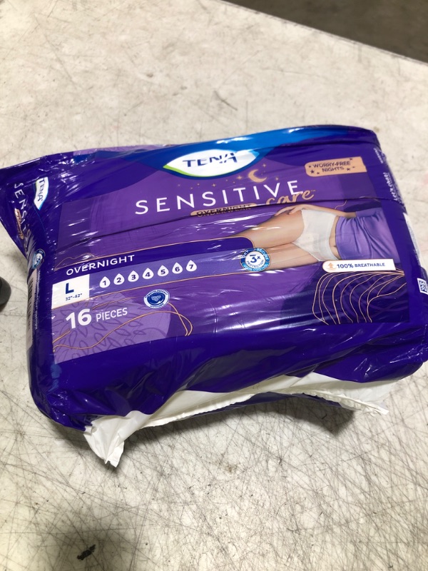 Photo 1 of TENA Sensitive Care Overnight Incontinence Underwear for Women Large. 16 count (New Sizing)