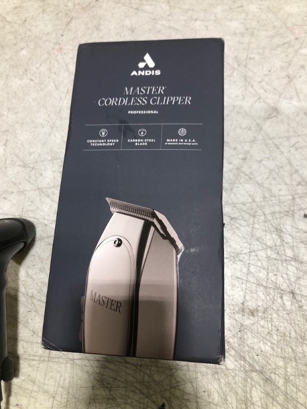 Photo 1 of Andis 12660 Professional Master Corded/Cordless Hair Trimmer, Adjustable Carbon Steel Blade Hair Clipper for Close Cutting, Silver