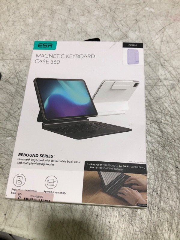 Photo 1 of ESR iPad Air 11 Inch Case with Keyboard (M3/M2, 2025/2024) & iPad Pro 11/Air 5th/4th Gen Keyboard, Easy-Set Magnetic Stand, Portrait/Raised Modes, with Removable Protective Case, Purple