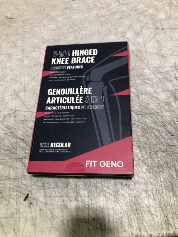 Photo 1 of Fit Geno Hinged Knee Brace for Meniscus Tear: Adjustable Knee Support for Knee Pain w/Side Stabilizers & Hinges for Injury or Surgery Recovery - Men and Women