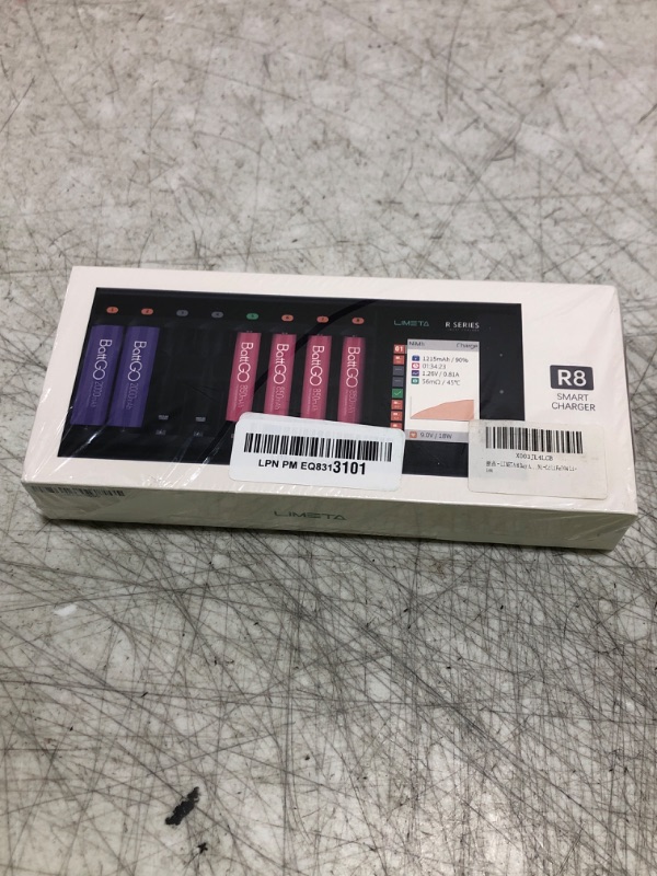 Photo 1 of LIMETA AA AAA Battery Charger, 8 Bay Rechargeable AA Batteries Charger, USB Smart Fast Battery Charger with LCD Display, Discharg Function, Over-Charge Protection, for Ni-MH LiHv Ni-Cd Li-ion