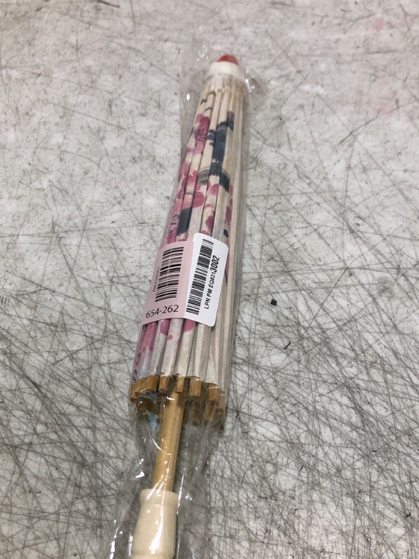 Photo 1 of GOTOTOP 21.7" Handheld Parasol Chinese Oiled Paper Umbrella Parasol Classical Painting Plum Blossoms Dancing Props Retractable Plum Blossom Umbrella with Elegant Handle