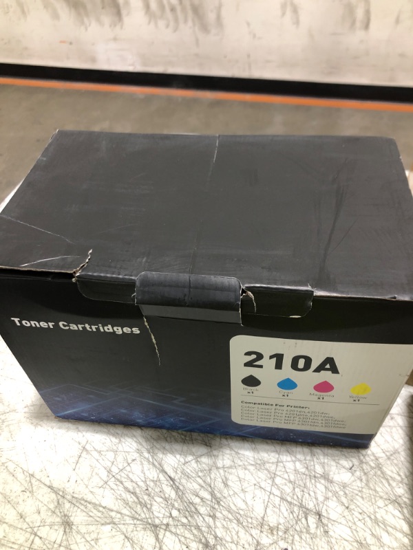 Photo 1 of 210A Toner Cartridge 4Pack Compatible with HP 210A 210X Toner Cartridge with 210A Toner Color Laser Jet Pro MFP 4301fdw 4201dw 4201dn 4301fdn 4301fdw 4301dw Printer (Black/Cyan/Magenta/Yellow)
