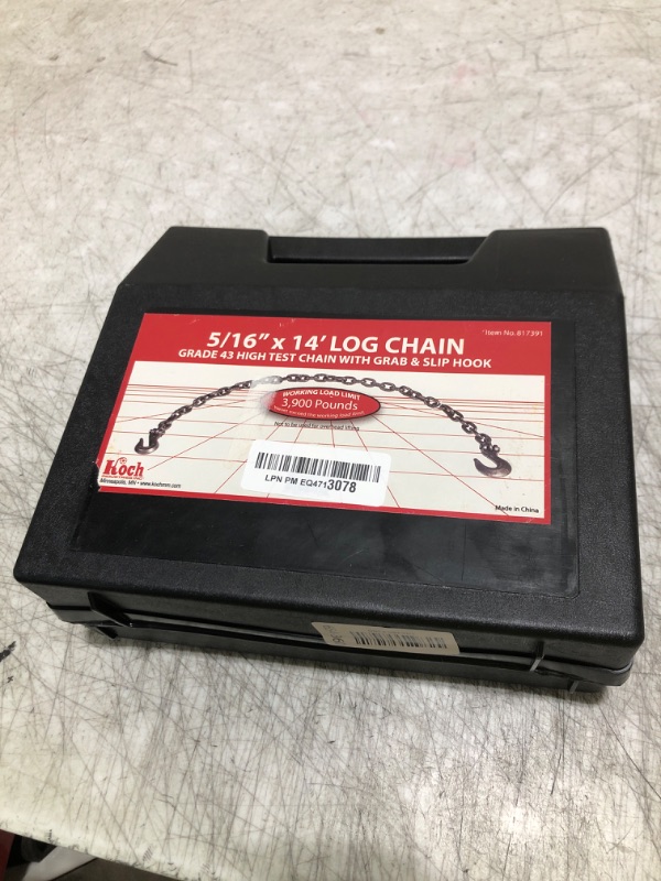 Photo 1 of Koch 817391, 5/16" Diameter by 14-Feet, Grade 43 Log Chain, Construction Chain, Logging and Towing Chain, Self-Colored, up to 3900 lbs. Working Load Limit
