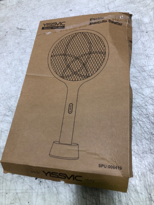 Photo 1 of YISSVIC Electric Fly Swatter Bug Zapper Racket Dual Modes Mosquito Killer with Purple Mosquito Light Rechargeable for Indoor Home Office Backyard Patio Camping