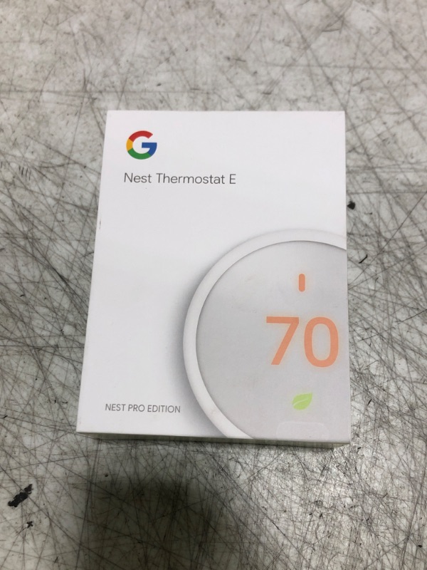 Photo 1 of Nest Thermostat E Programmable Smart Thermostat for Home, App Controlled via Wifi, Programmable, Compatible with Alexa and Google Assistant, Frosted White Color (T4002ES)