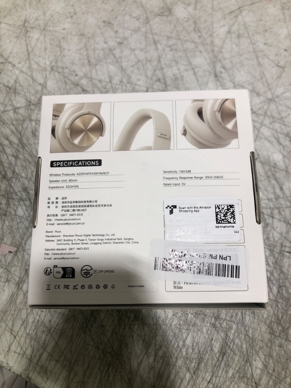 Photo 1 of Picun B8 Bluetooth Headphones, 120H Playtime Headphone Wireless Bluetooth with 3 EQ Modes, Low Latency, Hands-Free Calls, Over Ear Headphones for Travel Home Office Cellphone PC Khaki White