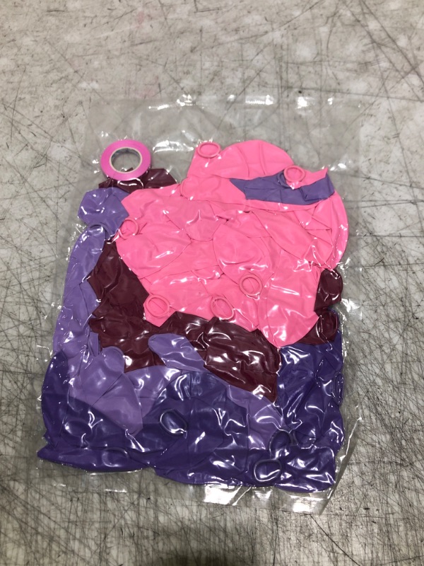 Photo 1 of 100pcs Pink and Purple Balloons 12 Inch with Ribbon for Girls Women Birthday Baby Shower Wedding Party Decorations